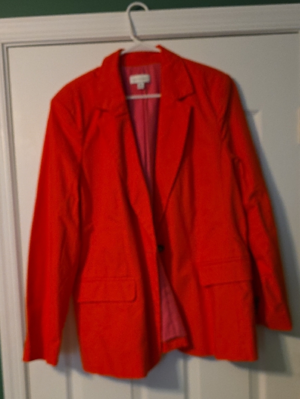 Women's Bright Red Single-Button Blazer Jacket - Picture 2 of 5